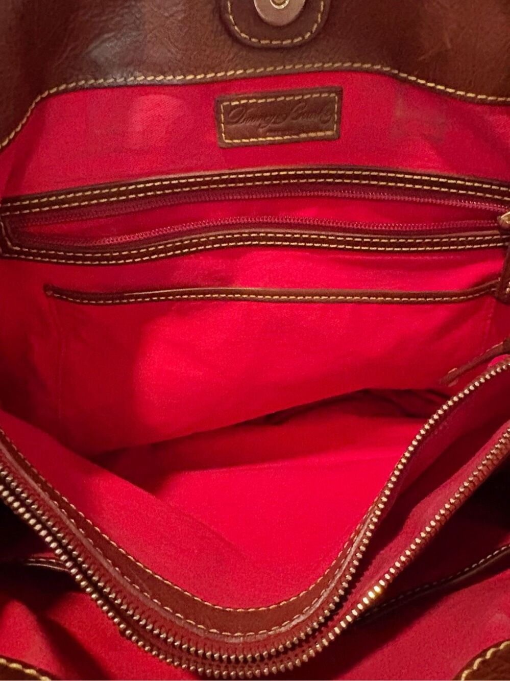 Dooney & Bourke Florentine Chelsea Handbag Italian Leather Brown - Picture 10 of 12